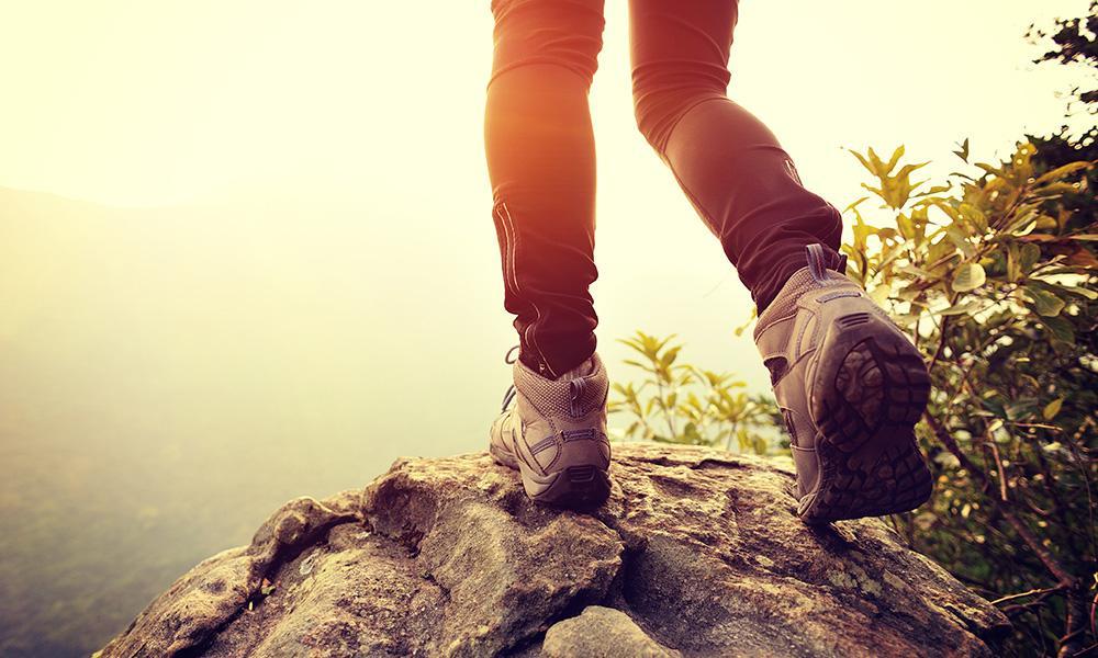 Feet of a hiker