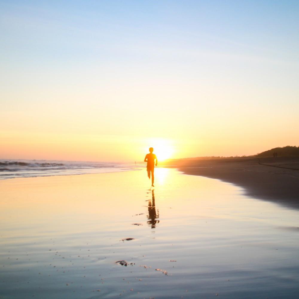 Running on the beach